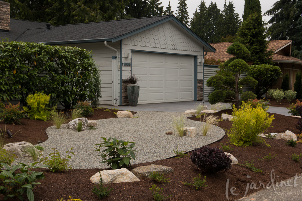 Where once there was lawn, now there is a gravel garden