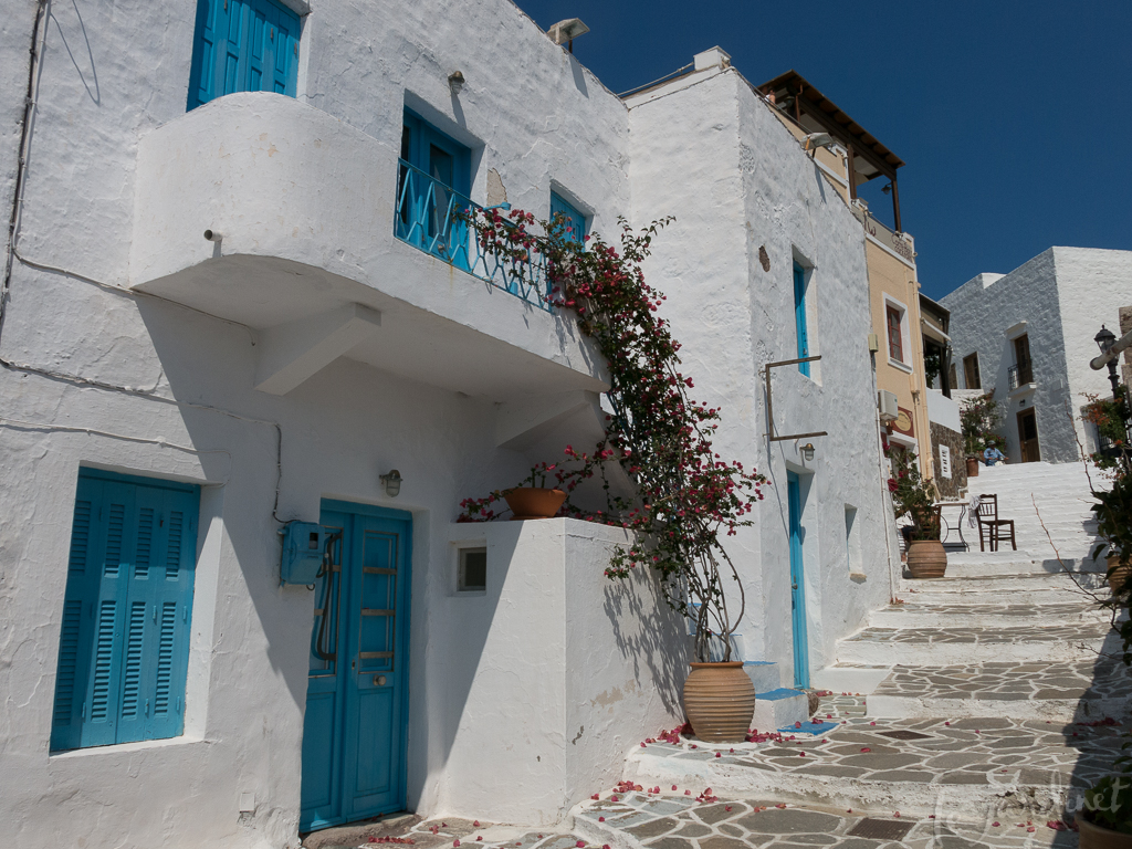 Typical Cycladic architecture in the Plaka district, Milos
